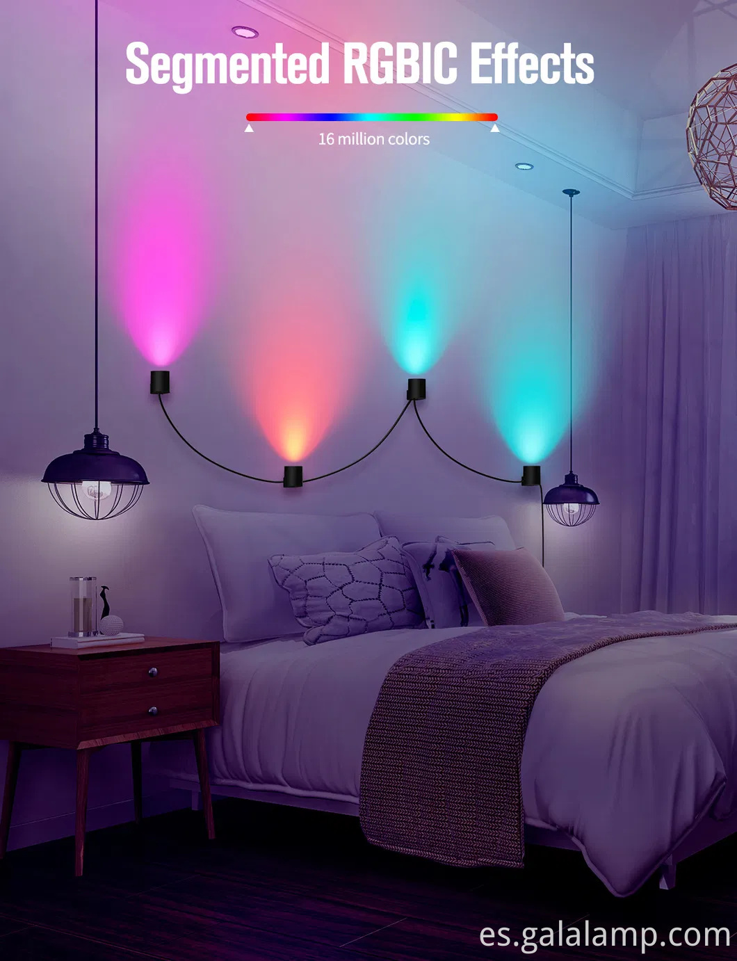 Inteligencia de graffiti LED, sincronización musical, luces multicolores wifi